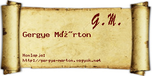 Gergye Márton névjegykártya