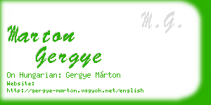 marton gergye business card