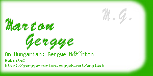 marton gergye business card